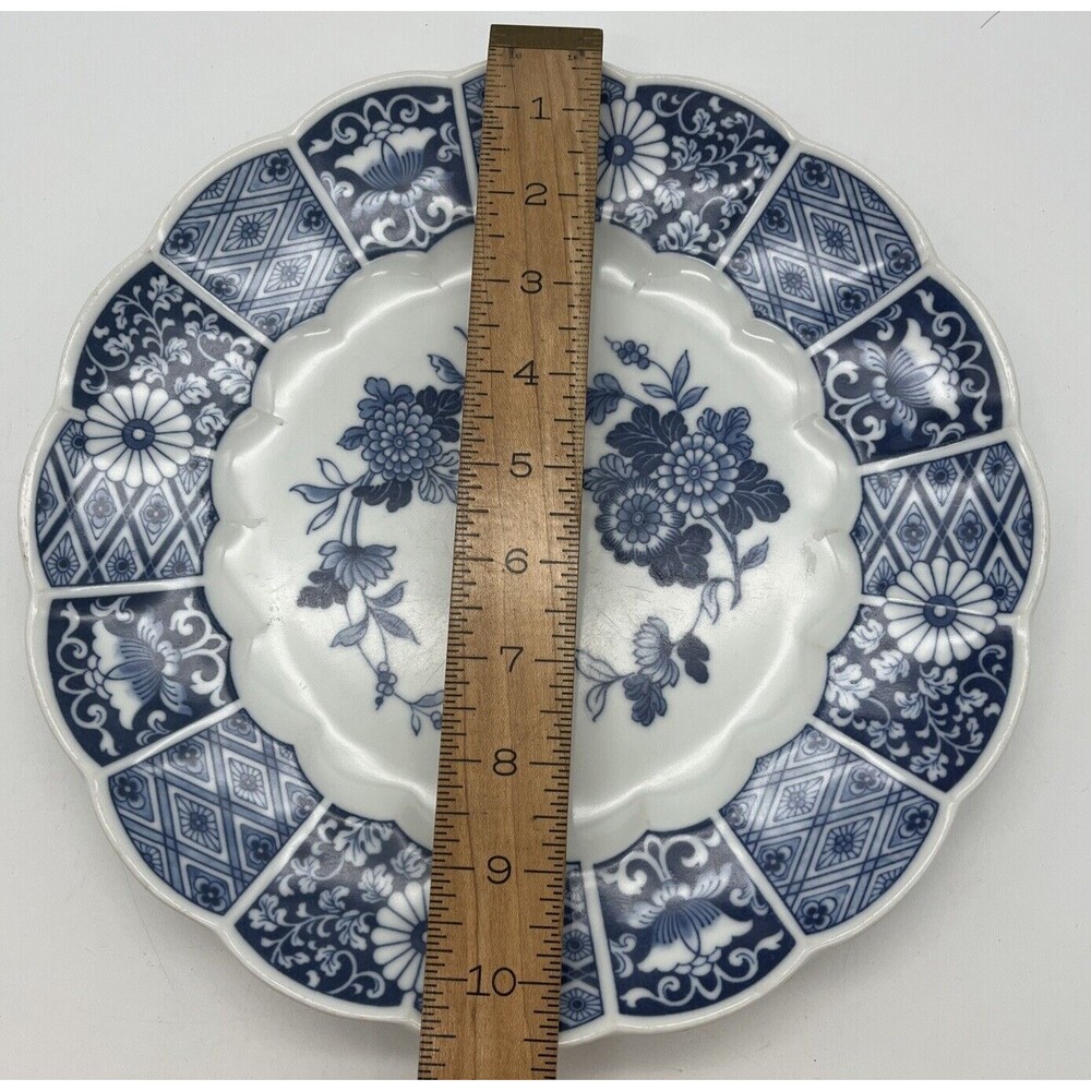 Lipper & Mann BLUE IMARI Detergent Proof 10½" Dinner Plate Elegant Flowers - Picture 4 of 5